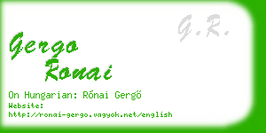 gergo ronai business card